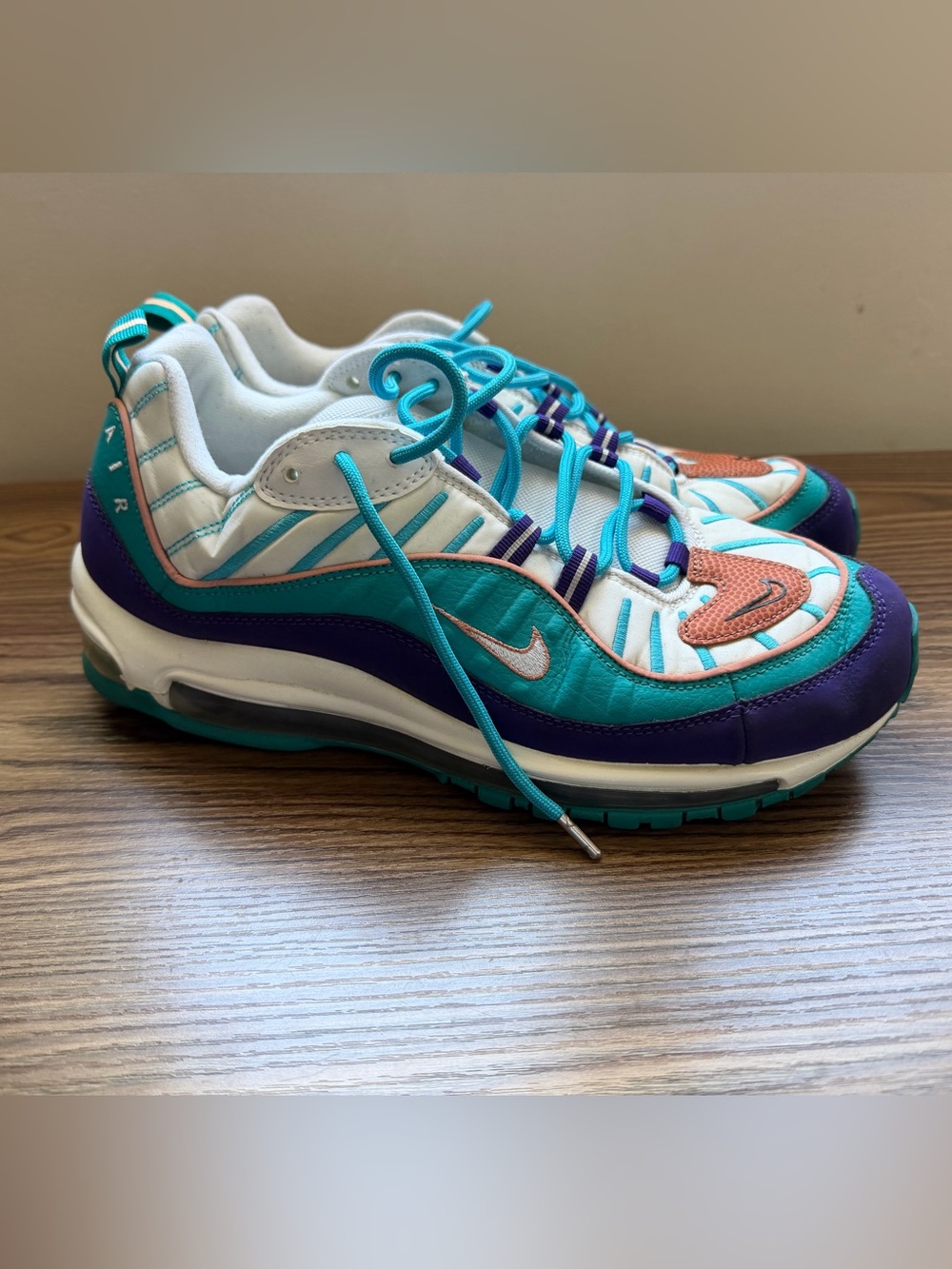 Nike Air Max 98 Hornets purple blue sneakers